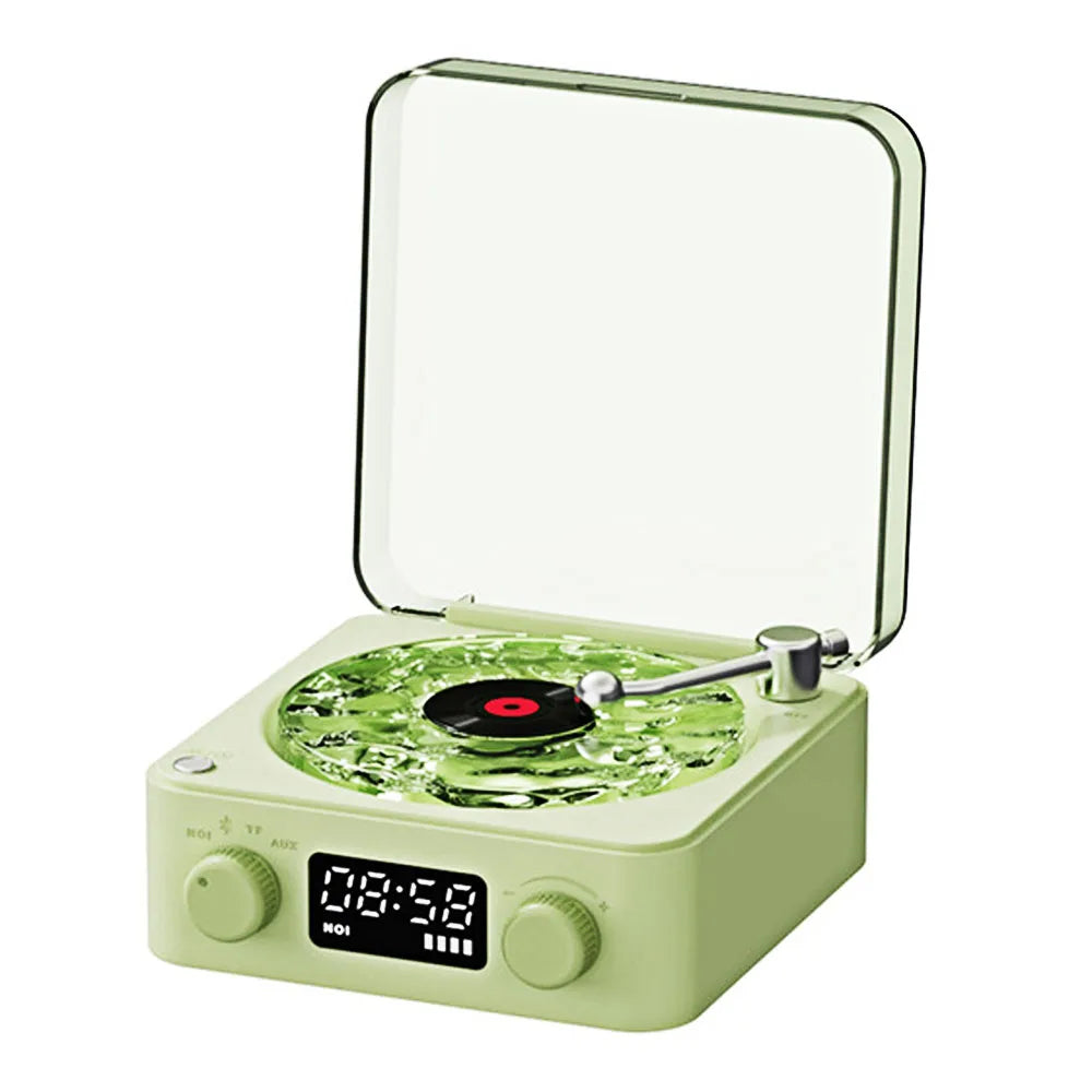 Mini Retro Bluetooth Speaker by My Store in a stylish green design, enhancing your listening experience.