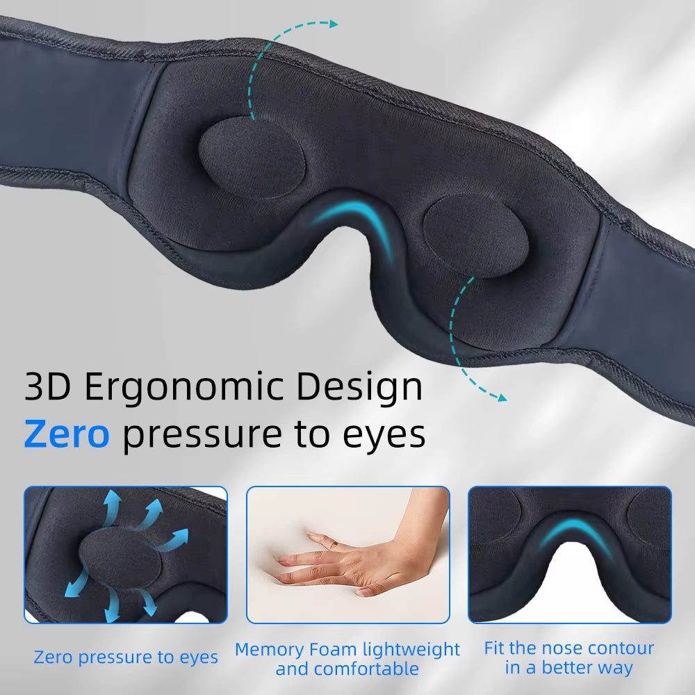 Adjustable strap of DreamTune 3D Wireless Bluetooth Sleep Mask - a comfortable eye mask for sleeping for all head sizes from My Store.