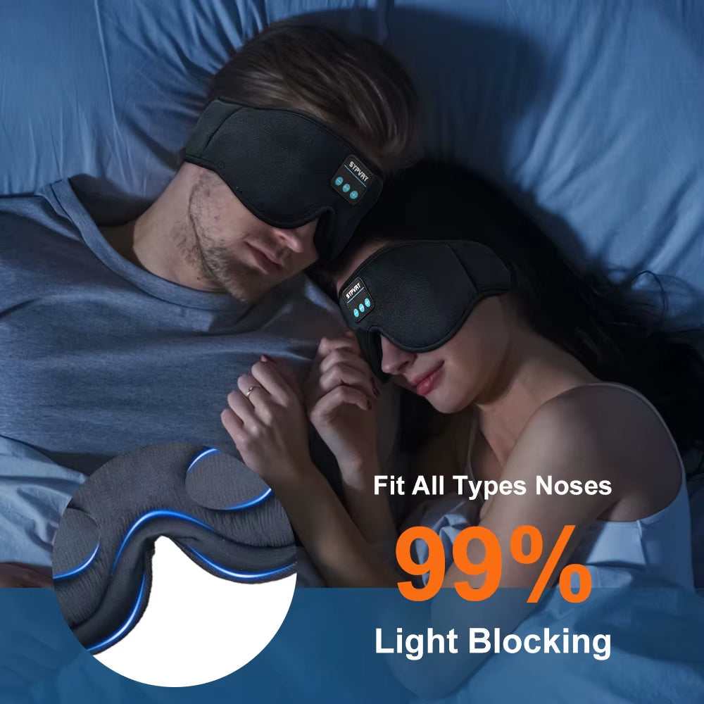 Comfortable and breathable fabric of DreamTune 3D Wireless Bluetooth Sleep Mask by My Store - the ideal eye mask for sleeping.