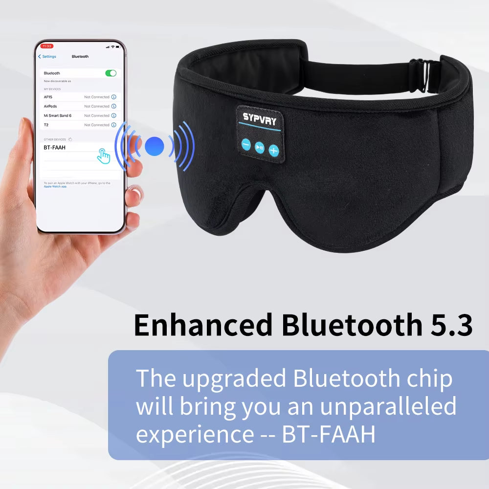 DreamTune 3D Wireless Bluetooth Sleep Mask features Bluetooth compatibility - the comfortable eye mask for sleeping by My Store.