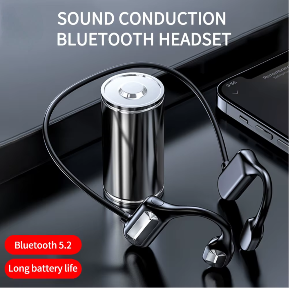 AeroVibe BL09 Wireless Earbuds for Workouts displayed alongside a battery pack, showcasing Bluetooth 5.2 technology by My Store.